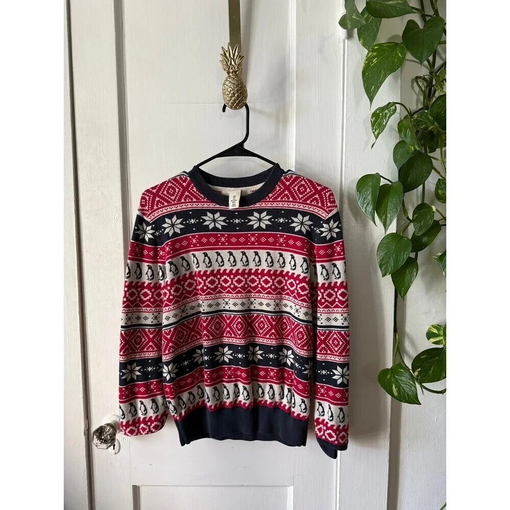 LOGG men’s size small Christmas penguin sweater